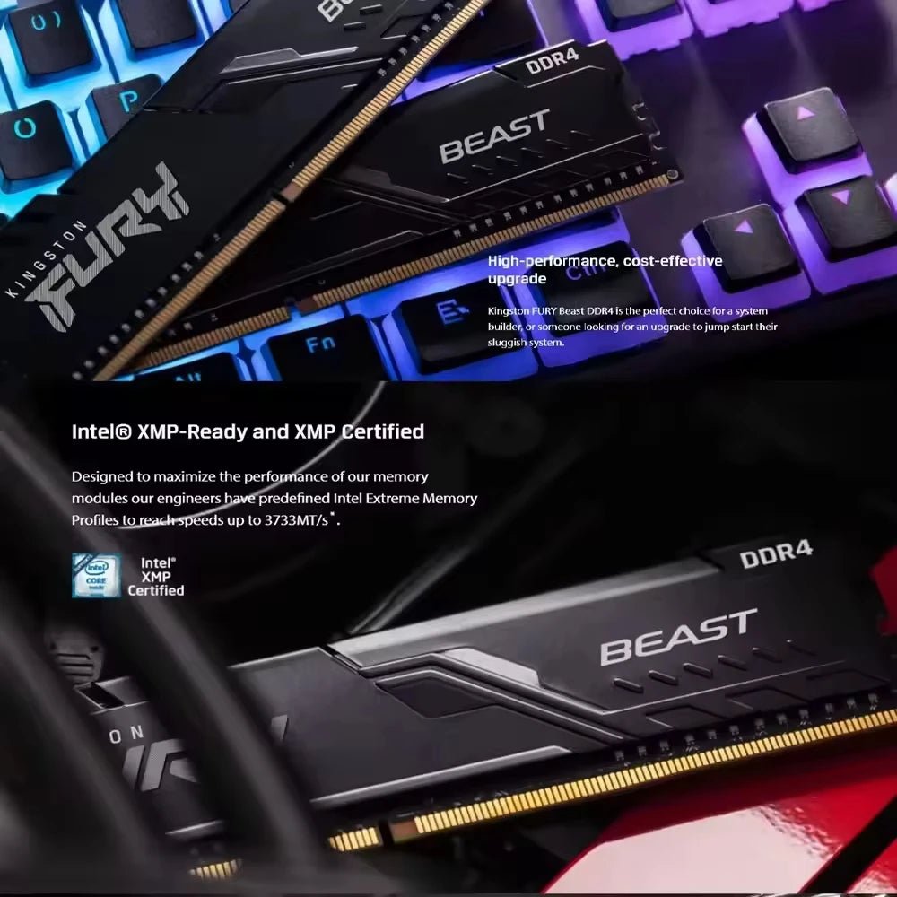 Hyperx FURY Beast DDR4 8GB 16GB 32GB 2400 2666 3200MHz DIMM PC4 - 23400 25600 28800 DDR4 Desktop Memory Module - FUN GUY WORLD FUN GUYS SHOP FUN GUY WORLD 497:2014534678G 2400MHz;6:5823  8G 2400MHz DDR4 Hyperx FURY Beast DDR4 8GB 16GB 32GB 2400 2666 3200MHz DIMM PC4 - 23400 25600 28800 DDR4 Desktop Memory Module FUN GUYS SHOP FUN GUY WORLD