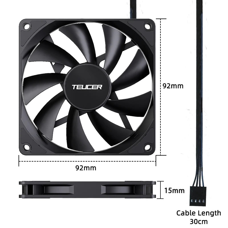 TEUCER UT - 9015 12V PWM 4Pin Hydraulic Bearing Thin PC Fan 1200 - 3000RPM for CPU Cooling, Ultra - Thin Design - FUN GUY WORLD FUN GUYS SHOP FUN GUY WORLD 14:366103Black-1PCS;200000544:193As shown;272514294:13963948861  Black - 1PCS As shown NO RGB TEUCER UT - 9015 12V PWM 4Pin Hydraulic Bearing Thin PC Fan 1200 - 3000RPM for CPU Cooling, Ultra - Thin Design FUN GUYS SHOP FUN GUY WORLD