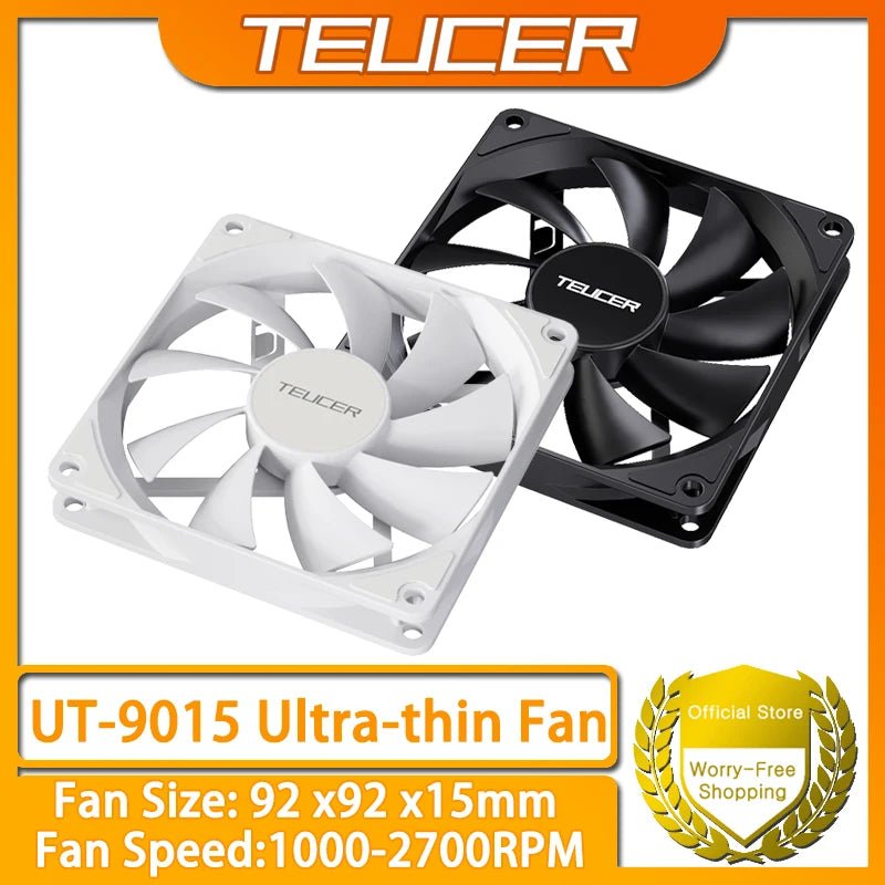 TEUCER UT - 9015 12V PWM 4Pin Hydraulic Bearing Thin PC Fan 1200 - 3000RPM for CPU Cooling, Ultra - Thin Design - FUN GUY WORLD FUN GUYS SHOP FUN GUY WORLD 14:366103Black-1PCS;200000544:193As shown;272514294:13963948861  Black - 1PCS As shown NO RGB TEUCER UT - 9015 12V PWM 4Pin Hydraulic Bearing Thin PC Fan 1200 - 3000RPM for CPU Cooling, Ultra - Thin Design FUN GUYS SHOP FUN GUY WORLD