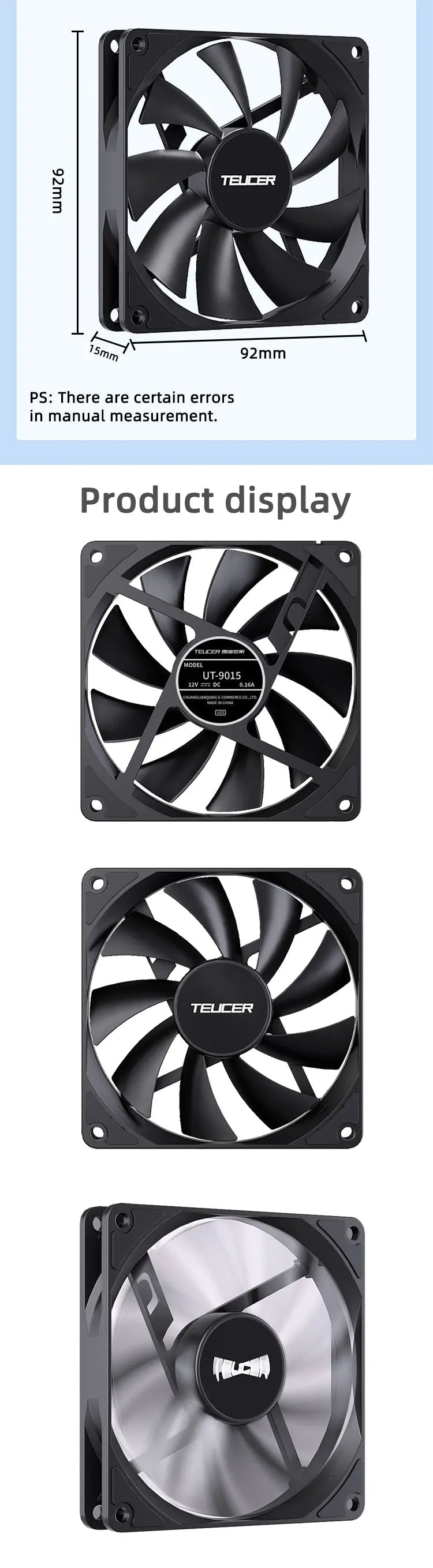 TEUCER UT - 9015 12V PWM 4Pin Hydraulic Bearing Thin PC Fan 1200 - 3000RPM for CPU Cooling, Ultra - Thin Design - FUN GUY WORLD FUN GUYS SHOP FUN GUY WORLD 14:366103Black-1PCS;200000544:193As shown;272514294:13963948861  Black - 1PCS As shown NO RGB TEUCER UT - 9015 12V PWM 4Pin Hydraulic Bearing Thin PC Fan 1200 - 3000RPM for CPU Cooling, Ultra - Thin Design FUN GUYS SHOP FUN GUY WORLD