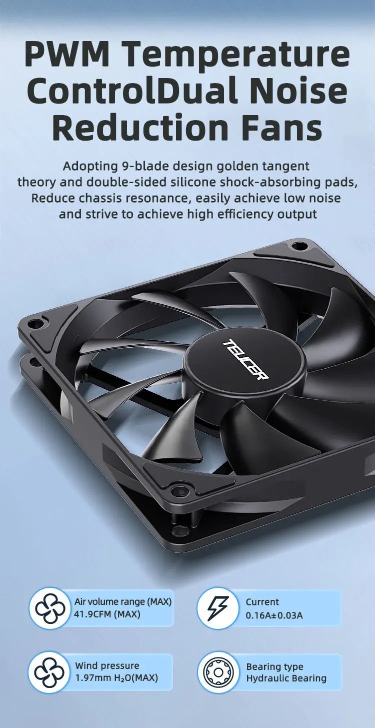 TEUCER UT - 9015 12V PWM 4Pin Hydraulic Bearing Thin PC Fan 1200 - 3000RPM for CPU Cooling, Ultra - Thin Design - FUN GUY WORLD FUN GUYS SHOP FUN GUY WORLD 14:366103Black-1PCS;200000544:193As shown;272514294:13963948861  Black - 1PCS As shown NO RGB TEUCER UT - 9015 12V PWM 4Pin Hydraulic Bearing Thin PC Fan 1200 - 3000RPM for CPU Cooling, Ultra - Thin Design FUN GUYS SHOP FUN GUY WORLD