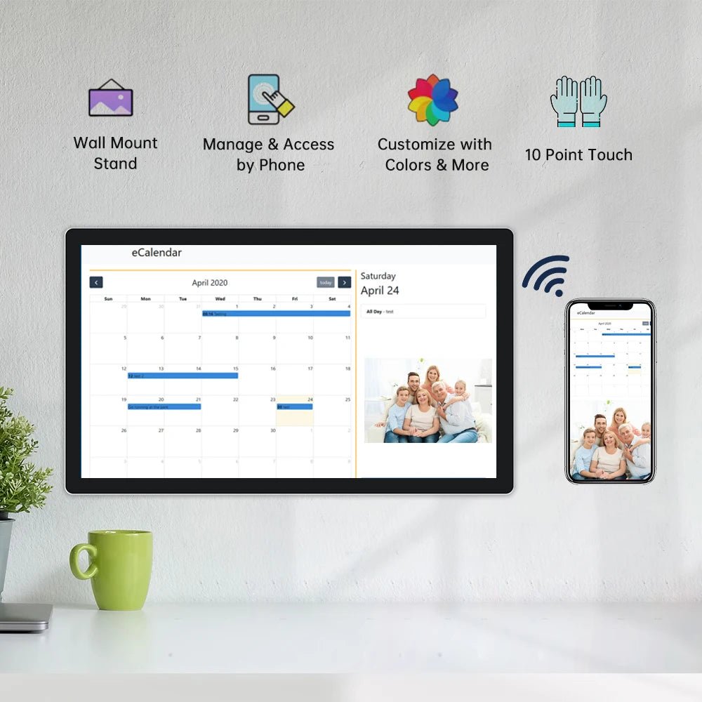 TouchWo 15.6 - 43 Inch Touchscreen Digital Calendar & Chore Chart, Smart Electronic Calendar for Work & Family Schedule - FUN GUYS SHOP FUN GUYS SHOP FUN GUYS SHOP 200000605:4;200007763:201336100;272:175Android 11 2G-16G;5:5703653923.8 inch  23.8 inch Android 11 2G - 16G Other|China Mainland TouchWo 15.6 - 43 Inch Touchscreen Digital Calendar & Chore Chart, Smart Electronic Calendar for Work & Family Schedule