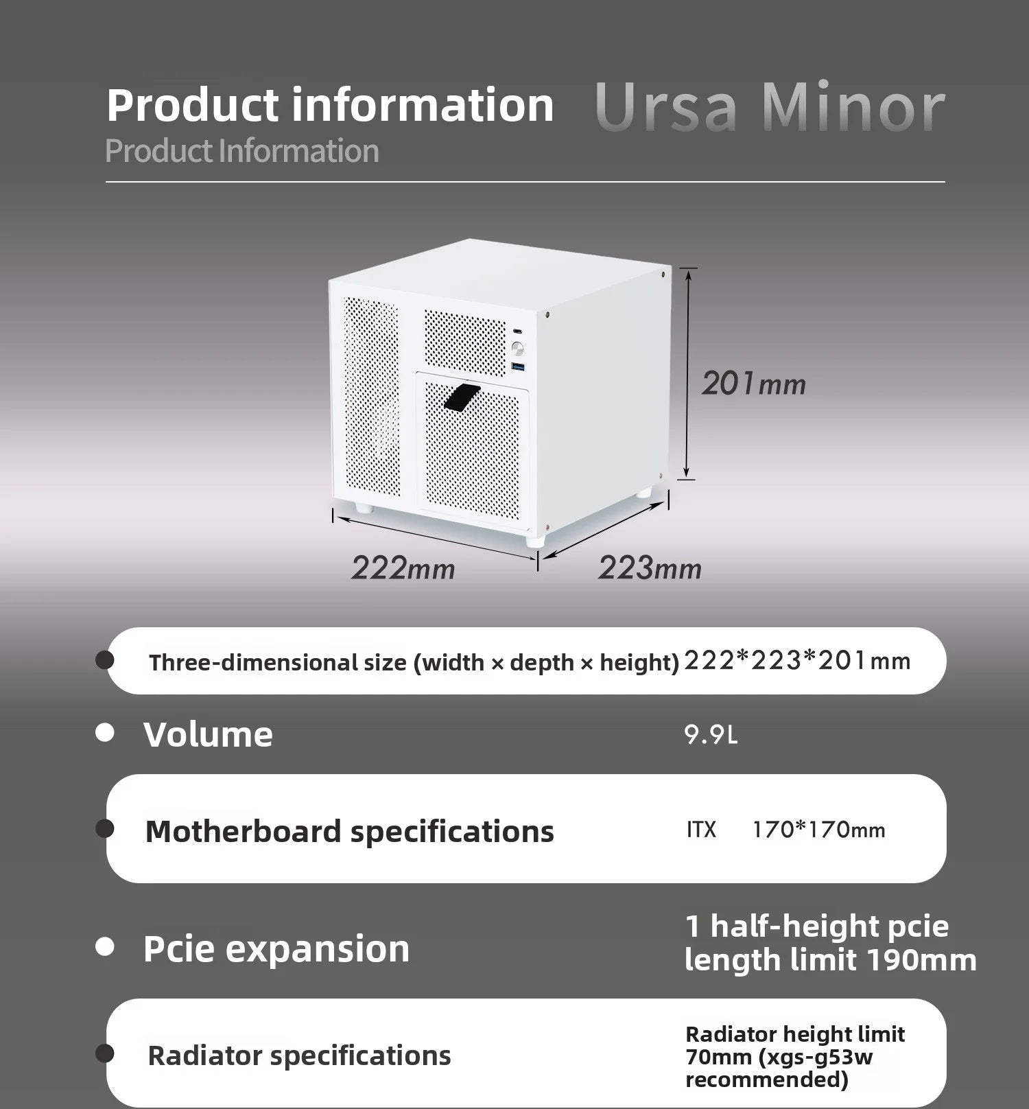 Ursa Minor 4 - bay NAS Chassis SFX Power Supply ITX Motherboard,9.9L Ultra - compact Size, 70mm Heat Sink - FUN GUY WORLD FUN GUYS SHOP FUN GUY WORLD 14:350853A Chassis White  A Chassis White Ursa Minor 4 - bay NAS Chassis SFX Power Supply ITX Motherboard,9.9L Ultra - compact Size, 70mm Heat Sink FUN GUYS SHOP FUN GUY WORLD