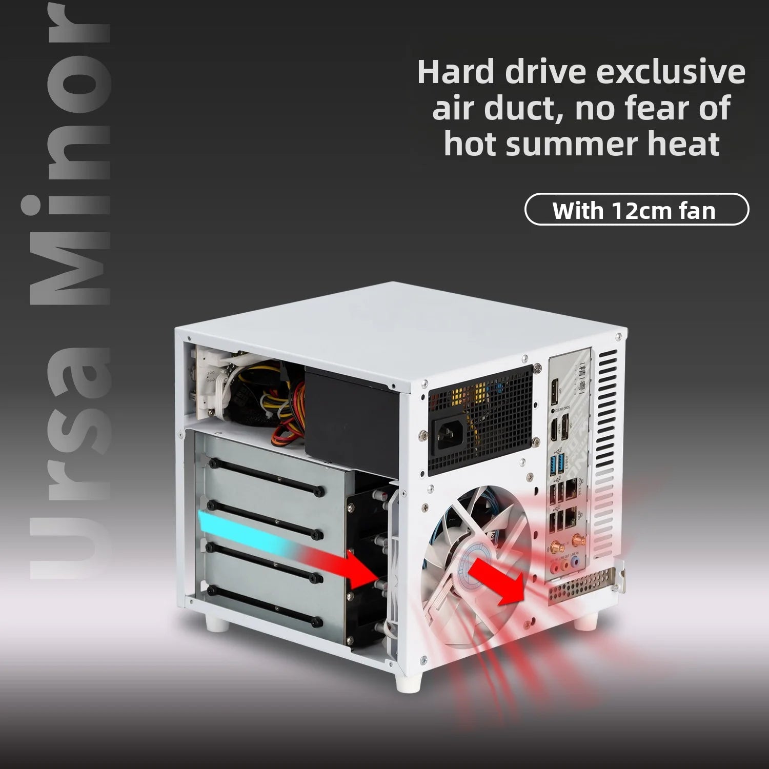 Ursa Minor 4 - bay NAS Chassis SFX Power Supply ITX Motherboard,9.9L Ultra - compact Size, 70mm Heat Sink - FUN GUY WORLD FUN GUYS SHOP FUN GUY WORLD 14:350853A Chassis White  A Chassis White Ursa Minor 4 - bay NAS Chassis SFX Power Supply ITX Motherboard,9.9L Ultra - compact Size, 70mm Heat Sink FUN GUYS SHOP FUN GUY WORLD
