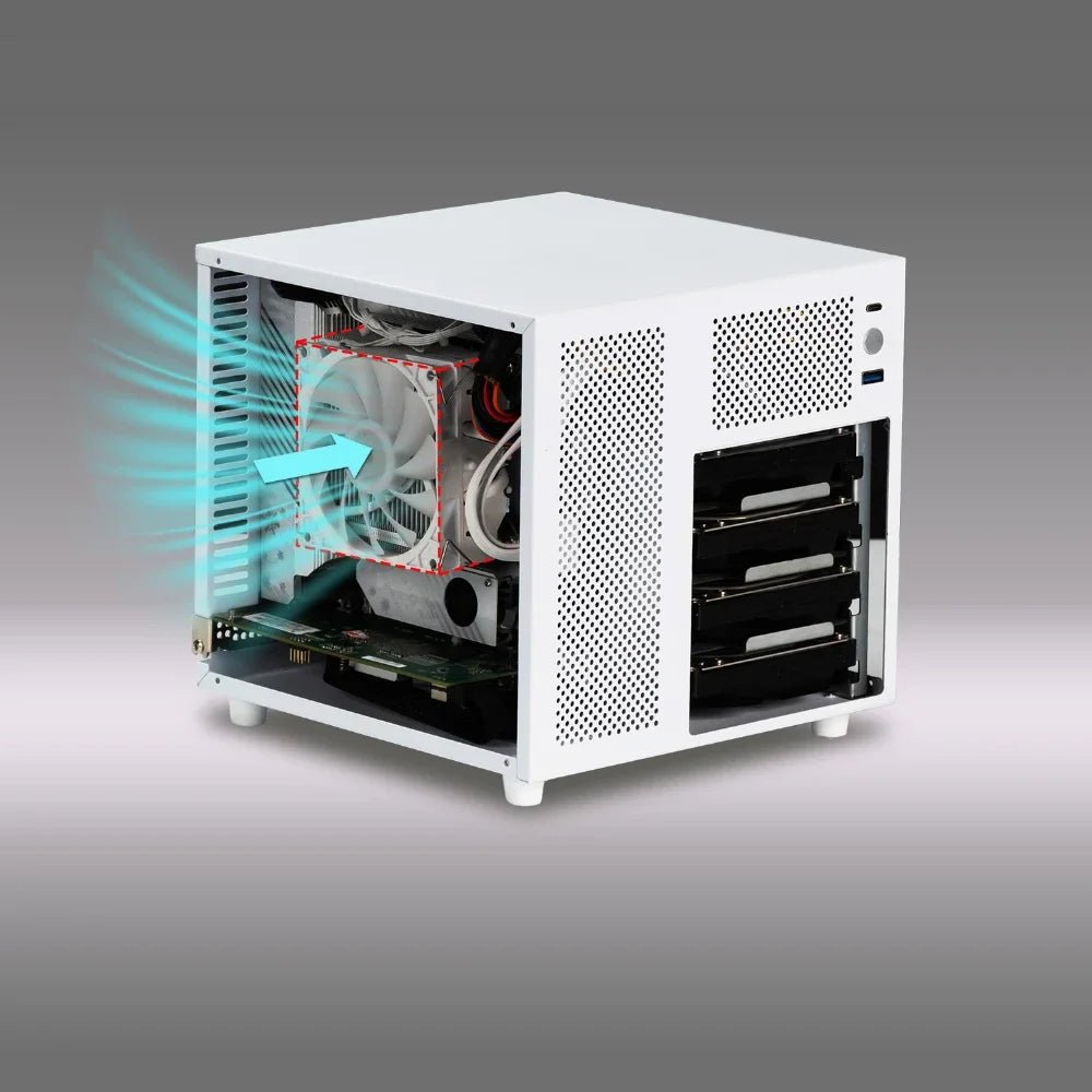 Ursa Minor 4 - bay NAS Chassis SFX Power Supply ITX Motherboard,9.9L Ultra - compact Size, 70mm Heat Sink - FUN GUY WORLD FUN GUYS SHOP FUN GUY WORLD 14:350853A Chassis White  A Chassis White Ursa Minor 4 - bay NAS Chassis SFX Power Supply ITX Motherboard,9.9L Ultra - compact Size, 70mm Heat Sink FUN GUYS SHOP FUN GUY WORLD