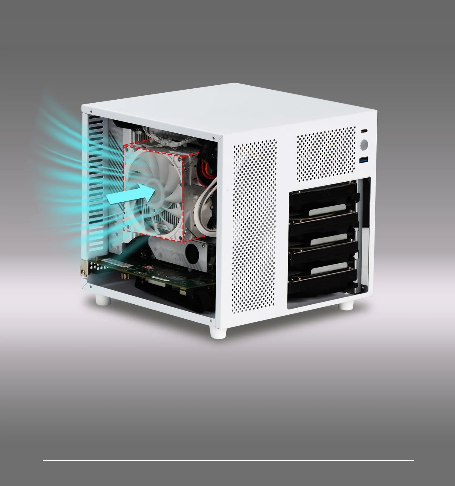 Ursa Minor 4 - bay NAS Chassis SFX Power Supply ITX Motherboard,9.9L Ultra - compact Size, 70mm Heat Sink - FUN GUY WORLD FUN GUYS SHOP FUN GUY WORLD 14:350853A Chassis White  A Chassis White Ursa Minor 4 - bay NAS Chassis SFX Power Supply ITX Motherboard,9.9L Ultra - compact Size, 70mm Heat Sink FUN GUYS SHOP FUN GUY WORLD