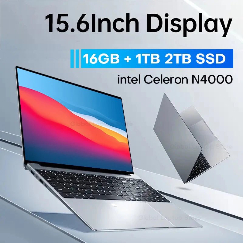 Windows 11 Pro 15.6" Laptop Computer Intel Celeron N4000 16GB DDR 1TB SSD Laptops Office Computer PC Fingerprint Unlock Notebook - FUN GUY WORLD FUN GUYS SHOP FUN GUY WORLD 14:350853;200000567:5969Intel Celeron N4000;200000605:20144103516GB RAM 1TB SSD;200007763:201336106  Silver Intel Celeron N4000 16GB RAM 1TB SSD|United States Windows 11 Pro 15.6" Laptop Computer Intel Celeron N4000 16GB DDR 1TB SSD Laptops Office Computer PC Fingerprint Unlock Notebook FUN GUYS SHOP FUN GUY WORLD